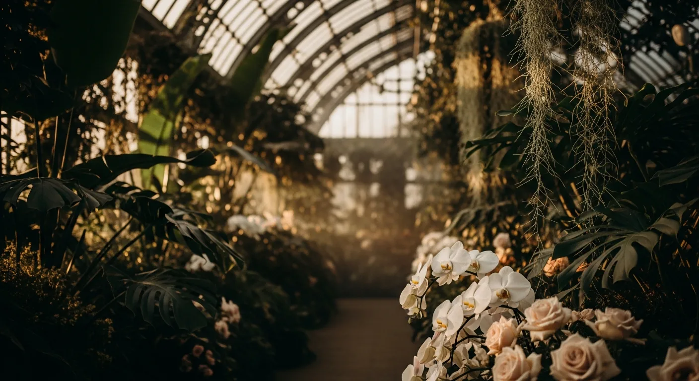 Estufa paradisíaca com flores